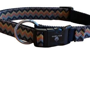 Hamilton Adjustable Dog Collar Zigzag Pattern Plastic Buckle Multicolor
